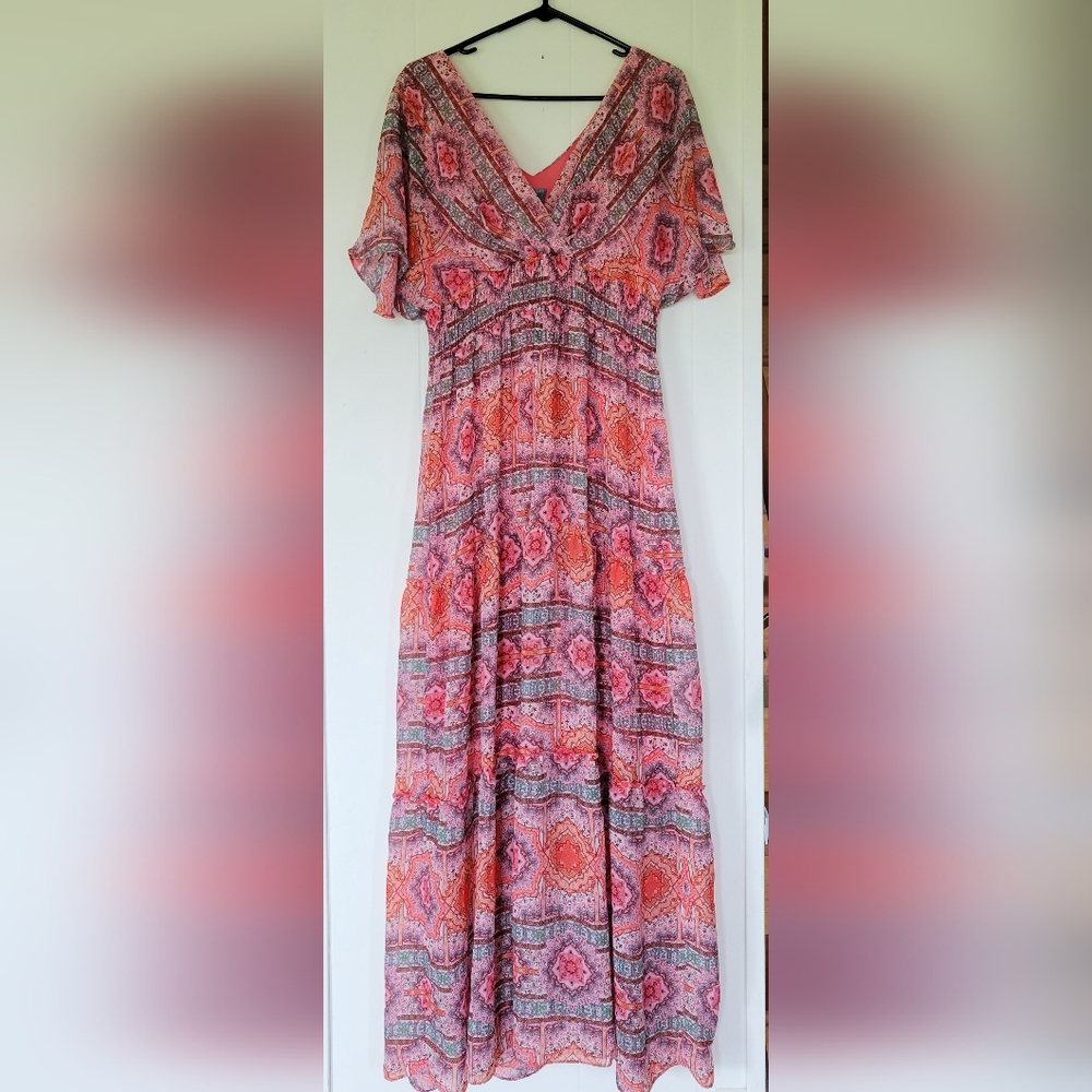 Rabbit Rabbit Rabbit Designs Geometric Pattern Maxi Dress Size 16 - Picture 2 of 10